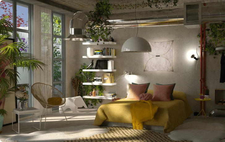 由Floorplanner制作的3D渲染示例